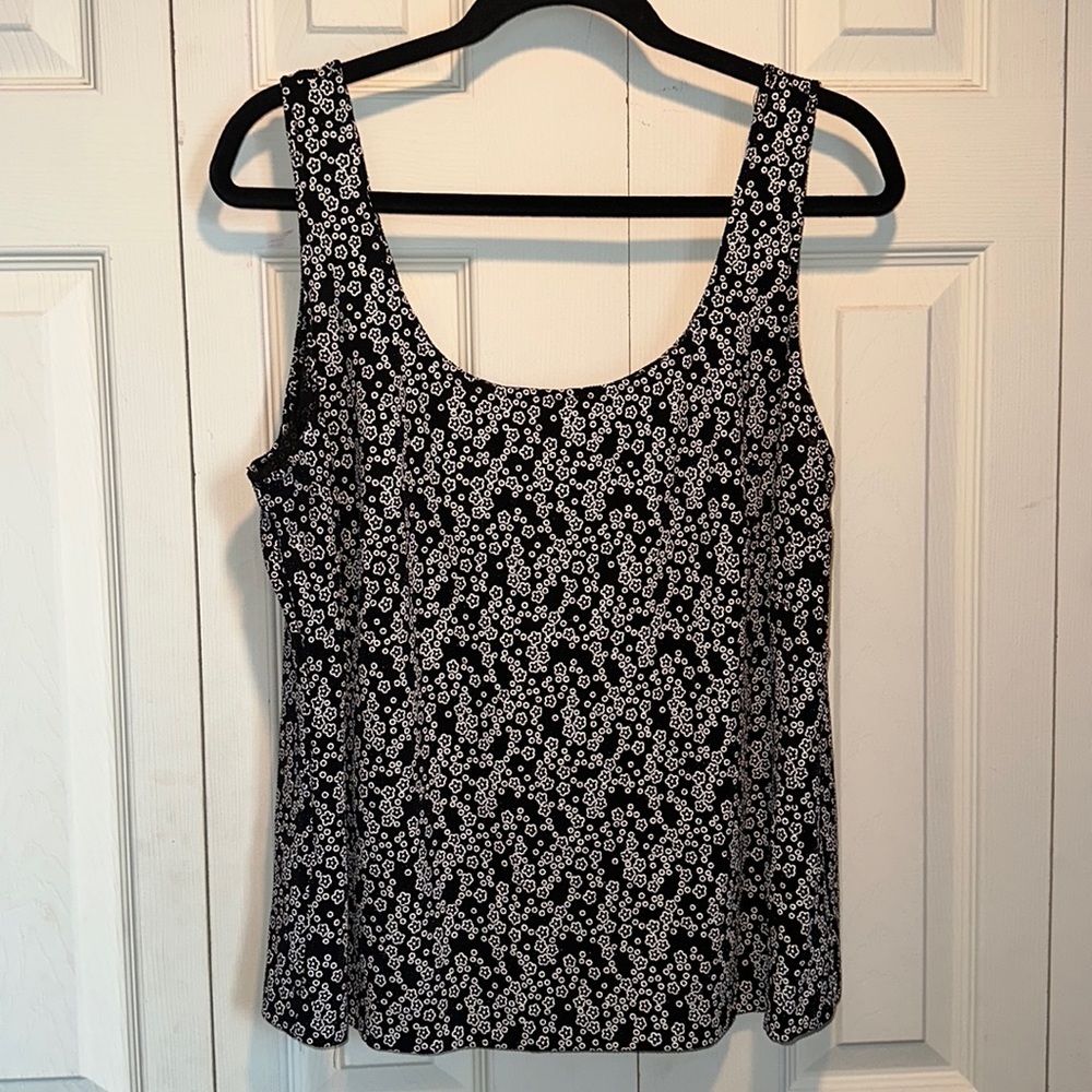 Floral print tank with sparkles